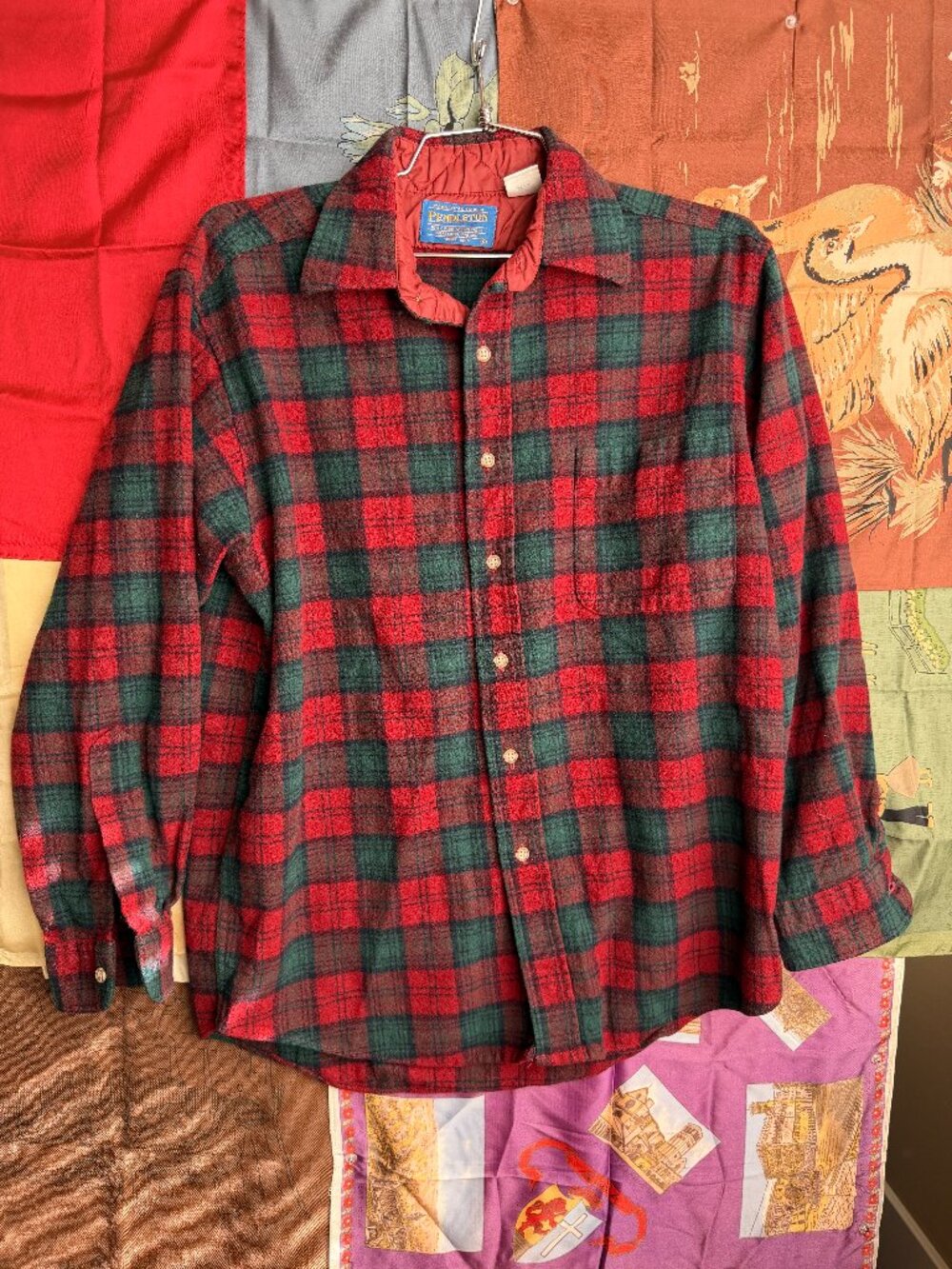 Vintage Pendleton Wool Shirt Jacket Quilted Lined Plaid Men's Medium
